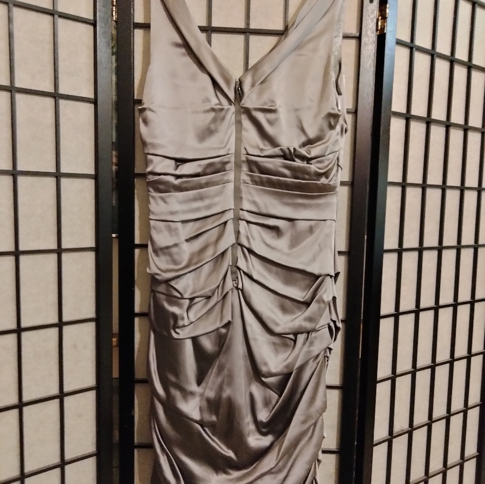 Sadie silver silk midi dress semi formal size 6 by Elie Tahari